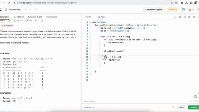 LeetCode. Нахождение максимума в скользящем окне. Sliding Window Maximum