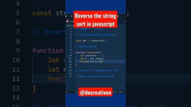 reverse the string sort in javascript #js #bangla #webdevelopment #beginners #tutorial #education