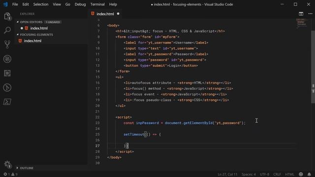 Focusing input fields with HTML, CSS and JavaScript - Web Design Tutorial смотреть онлайн