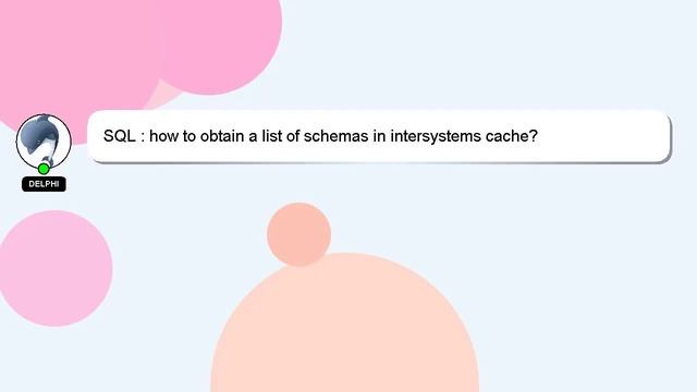 Intersystems Cache Sql Examples SQL : how to obtain a list of schemas in intersystems cache ...