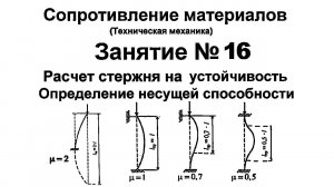 Сопротивление материалов. Занятие 16. Расчет стержня на устойчивость. Несущая способность