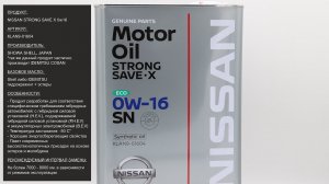 Масло моторное Nissan STRONG SAVE X 0W16 KLAN901604 ANTONMYGT_1080p