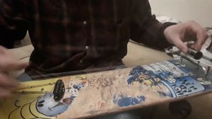 Handmade skateboard slide guitar (made by Alex Stockey) / слайд гитара из скейтборда своими руками