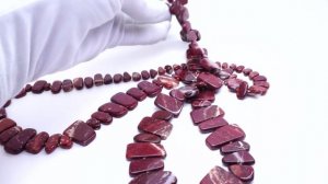Колье Яшма красная ожерелье бусы камни натуральные уральские украшения из яшмы 3826 Хорошие Вещи