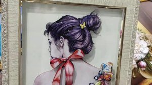 Объёмная картина папертоль: Девушка в бабочках-2