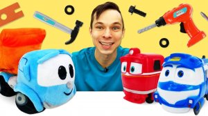 Мультфильмы для детей про игрушки. Роботы Поезда побеждают бурю! Грузовичок Лева привез Шуруповерт!
