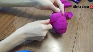 Как сделать ПИОН своими руками из гофрированной бумаги, цветы из бумаги