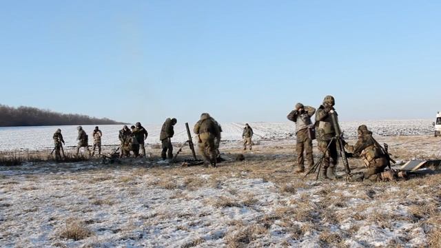 Учебные стрельбы минометной батареи ПСов.
