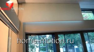 Электро рулонные шторы на панорамные окна в бассейн. Изделия полностью спрятаны под потолком!