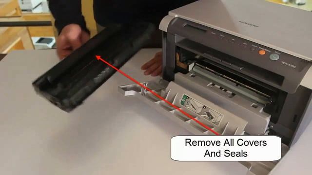 Как установить картридж SCX 4200A в принтер Samsung SCX 4200 смотреть онлайн