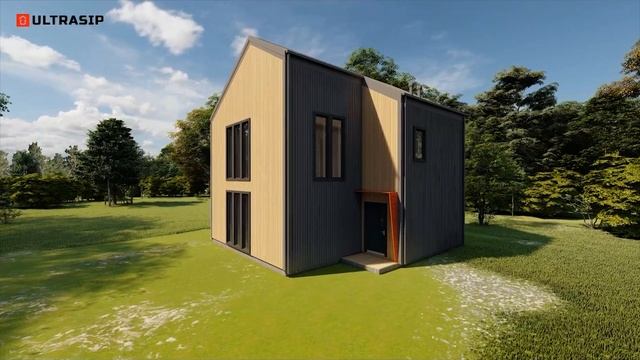 Барнхаус из СИП в Подмосковье. Рендер проекта. смотреть онлайн