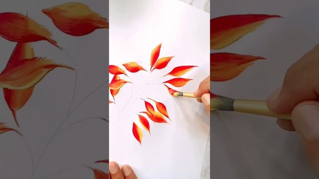 Easy leave painting #shorts #youtubeshorts #onestrokepainting смотреть онлайн