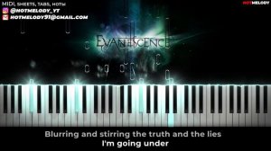 Evanescence - Going Under karaoke piano instrumental cover