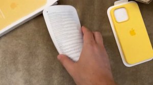 Обзор и распаковка чехла Apple Silicone Case with Magsafe - Sunglow / Yellow для iPhone 14 Pro Max