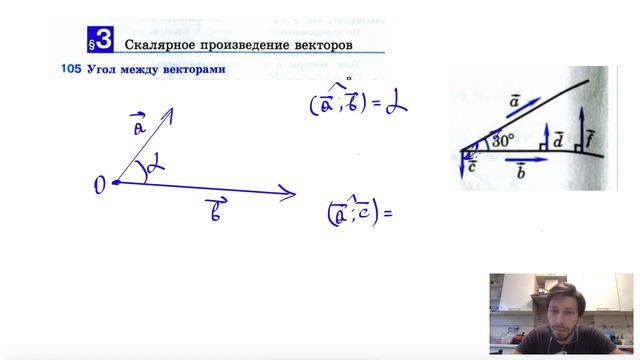 Найти угол между векторами ав ас