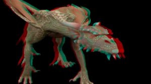Дракон в 3D анаглиф