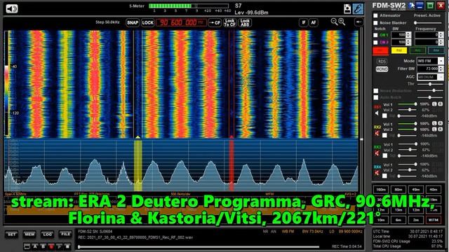 30.07.2021 08:46UTC, [Es], ERA 2, Греция, 90.6МГц, 2067км