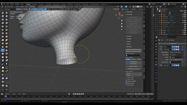 The full process of creating a character in Blender time-lapse (Part 1: Modeling body and hairs).