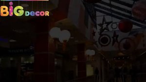 BigDecor - Оформление торговых центров. Новогодние украшения в красно-золотой цветовой гамме