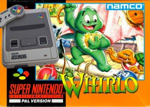 Whirlo зеленый дракон с вилкой сражается с бородатыми мужиками. Super Nintendo. 16 bit