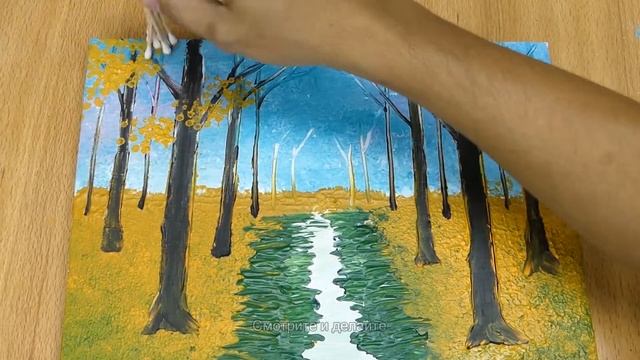 краска тайный лес / легкая техника росписи акрилом