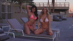 Hannah Palmer joins Amanda Trivizas at the Pool _ Bikini Show