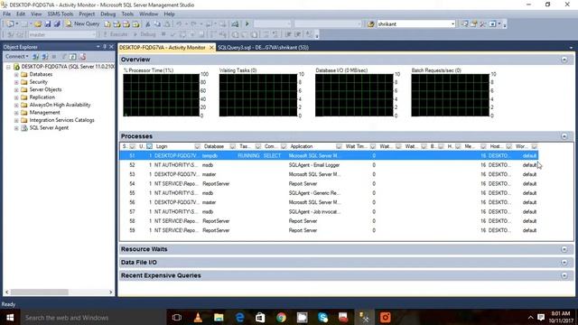 Activity Monitor in sql server- How to Use ?