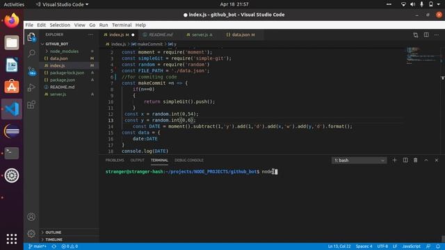 git hub bot for committing code and hacking the github commits.