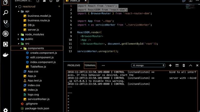 React CRUD Mongodb смотреть онлайн