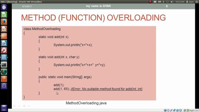 Method Signature and Method Overloading in Java