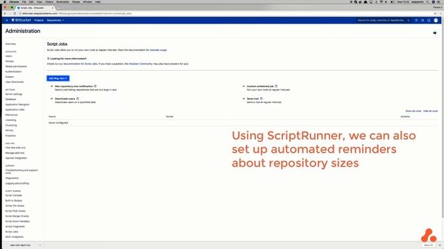 ScriptRunner for Bitbucket | Generate report on repository sizes in Bitbucket Server смотреть онлайн