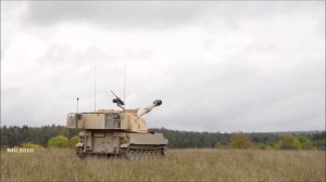 Батарея САУ M109A6 Paladin  Боевые стрельбы на полигоне в Германии