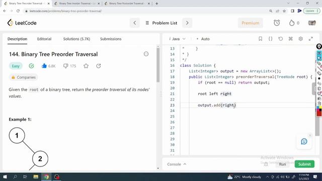 LeetCode Problem: 144. Binary Tree Preorder Traversal | Java Solution смотреть онлайн