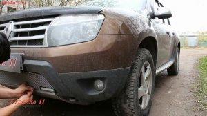 Защита радиатора Premium RENAULT DUSTER 2011-2015г.в. (с ДХО - Хром)  - strelka11.ru