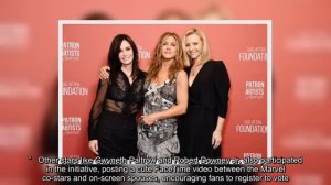 ✅  Rachel, Monica and Phoebe want you to vote! Jennifer Aniston, Courteney Cox, and Lisa Kudrow tea