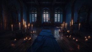 Living in a Haunted Medieval Castle w/ Candles - Piano Music & Rain Ambience - 1Hour - Dark Academi