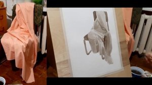 Драпировка. Гризайль драпировки. Гризайль драпировки акварелью