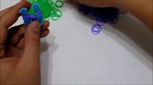 Браслет Майами на рогатке из резинок Rainbow loom bands