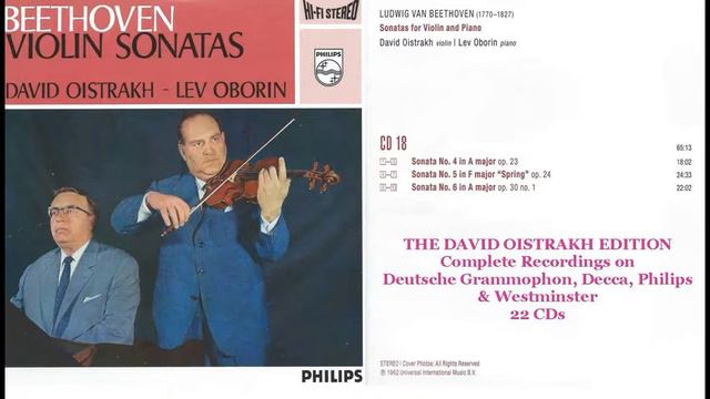 CD 18 David Oistrakh plays Beethoven Violin Sonata No  4; Violin Sonata No  5; Violin Sonata No  6 смотреть онлайн