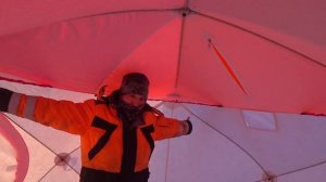 Тест в Якутии. Зимняя Рыболовная палатка медведь куб 4. посёлок Усть-Мая.