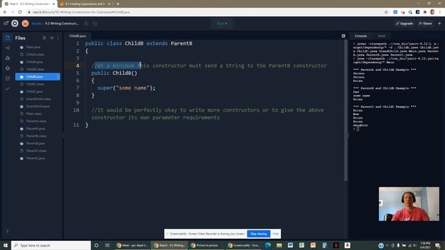 9.2 Writing Constructors for Subclasses смотреть онлайн