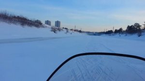 Тайга Варяг 550 V_разгон до 80 км/ч после обкатки (снегоход_канал_Шлюз_Новосибирск_январь 2017)