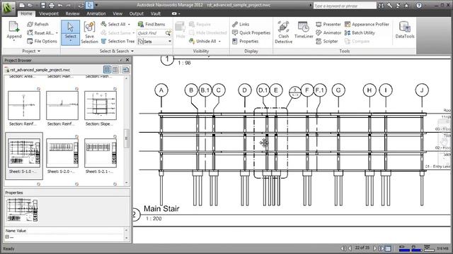 Cross-referencing NWC models with 2D DWF sheets in Navisworks