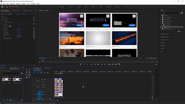 Обрезать | Кадрировать видео  ? по краям в Adobe Premiere Pro Эффект Crop Курс Обучение Урок 32