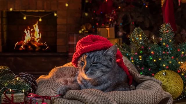 Instrumental Christmas Music? Fireplace Sound ⛄️Soothing Music