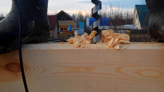 Сверление отверстий под шканты в профильном брусе смотреть онлайн