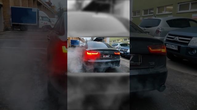 Карбоновые насадки акрапович и тюнинг звука для Audi A6 3.0