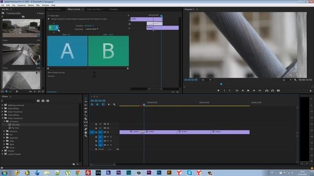 Эффекты переходов в Adobe Premiere Pro СС.