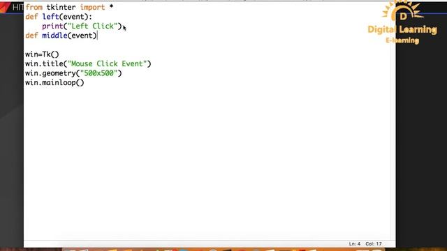 100 Python Tkinter Mouse Click Event | Online Training Download app from below link