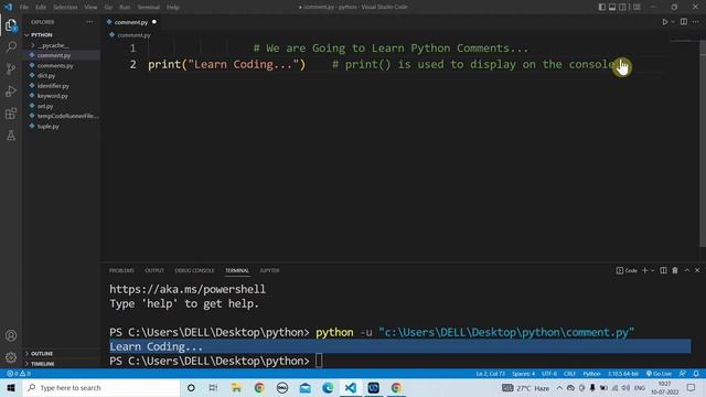 Python Comments | Learn Coding